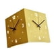 thumbnail image 5 of Reloj de pared de esquina de doble cara, reloj de esquina cuadrado, de metal, silencioso y sin tictac. Amarillo, 5 of 9