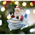 thumbnail image 2 of Ceramic Santa Ornament Blue Airplane 3.5 Inch Christmas, 2 of 3