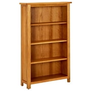 Solid Wood Bookshelf Charmma 4-Tier Bookcase 27.5"x8.6"x43.3" Oak Wood