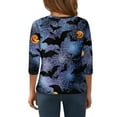 thumbnail image 4 of Abcomgle Halloween Shirts for Girls Size 14-16 Spooky Bat Spider Graphic T Shirts for Girls Crewneck 3/4 Sleeve Shirts for Kids Girls Fall Funny Scary Tee Top Girls,13-14Years, 4 of 5