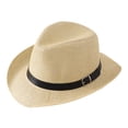 thumbnail image 4 of jiaxiM Panama Hat Men Chic Raw Edge Fall Casual Street Style Straw Cowboy Hat Breathable Beach Hat, 4 of 4
