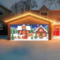 thumbnail image 4 of Fiudx Ofertas flash Artículos en oferta Pancarta para puerta de garaje de nieve, cubierta navideña para puerta de garaje, cubierta para exteriores, grande, Feliz Navidad, muñeco de nieve, Papá Noel,, 4 of 6