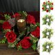 thumbnail image 1 of Corona de rosas artificiales para la puerta principal, centro de mesa con vela de hortensia para bodas y decoración del hogar, 1 of 6