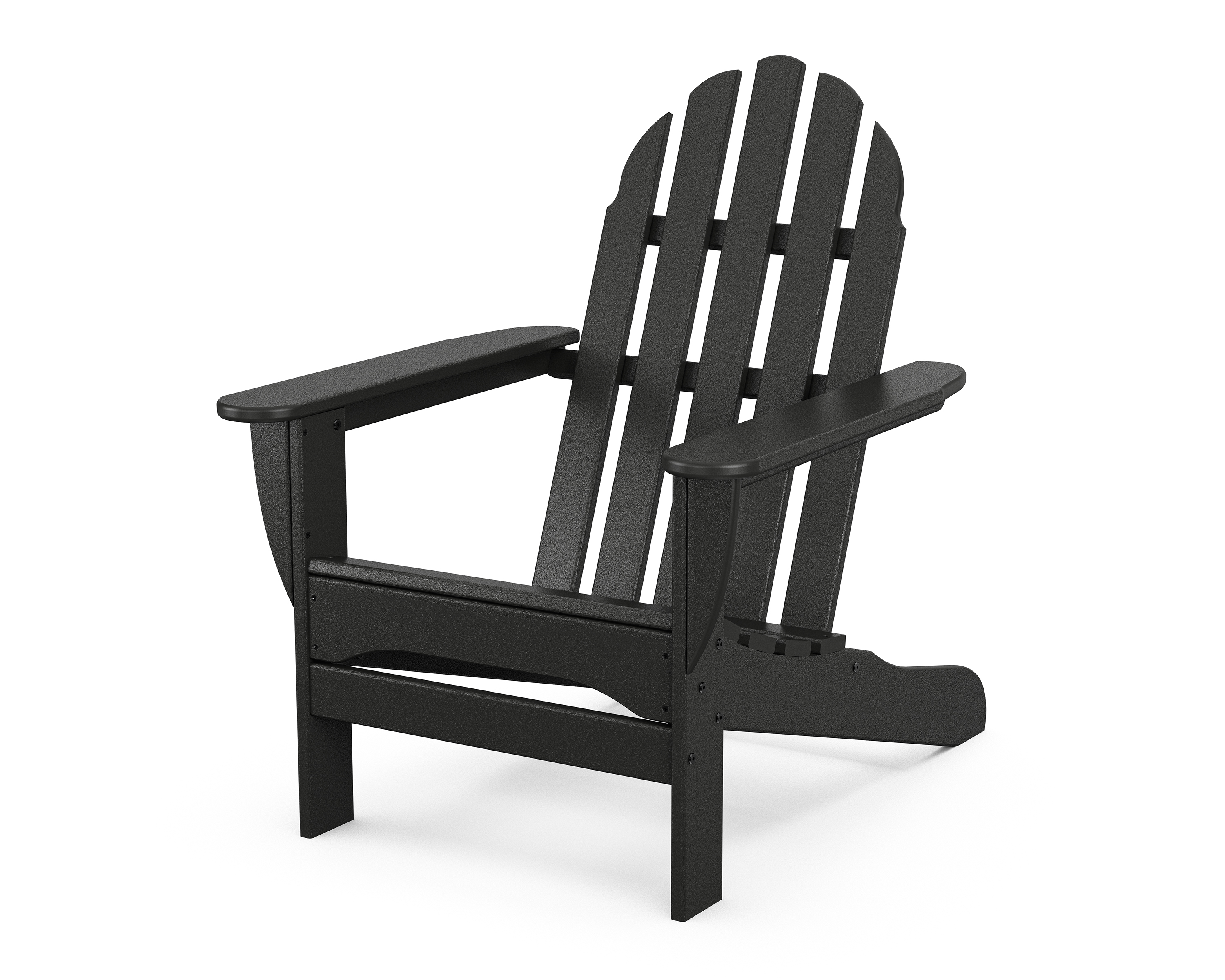 POLYWOOD Classic Adirondack 3-Piece Set with South Beach 18" Side Table in Black - image 2 of 5