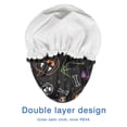thumbnail image 4 of Shower Caps,Halloween Colorful Spooky Elements Waterproof Shower Cap for Women 4 Pieces,Double Reusable Hair Cover for Shower PEVA Elastic Stretch Hem, 4 of 7