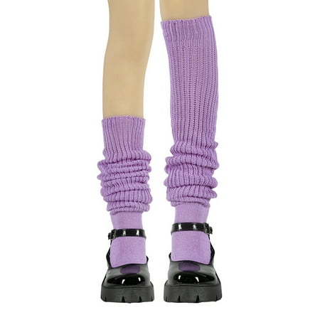 

Gureui Tube Socks for Women Solid Color Knitted Slouch Socks Elastic Stacked Long Socks Baggy Leg Warmers for Ladies Daily wear