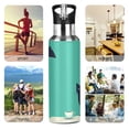 thumbnail image 7 of Yayeee 33oz Insulated Water Bottle Double Wall Stainless Steel with Flip Straw Lid, Green Cat, 7 of 7