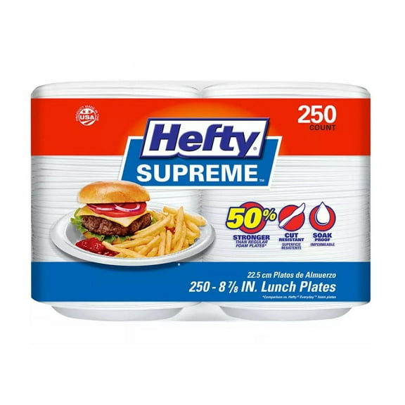 Hefty Supreme Foam Disposable Lunch Plates, 8 7/8" (250 ct.)