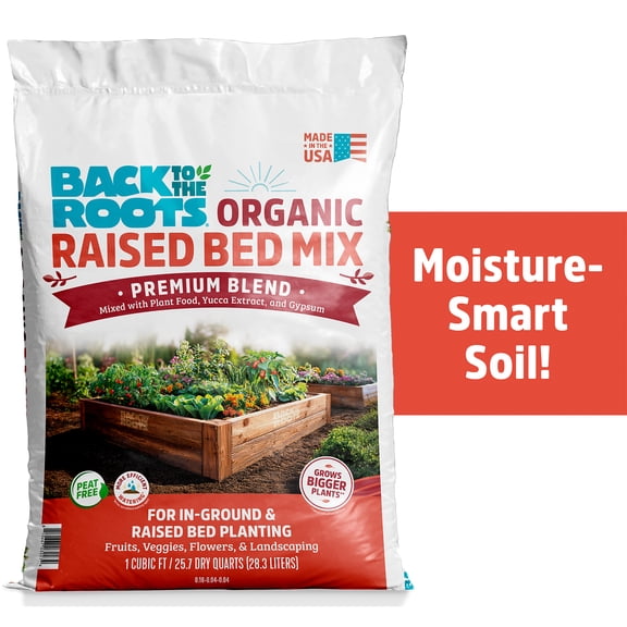 Back to the Roots Organic Raised Bed Soil Mix Premium Blend, 1 cu ft