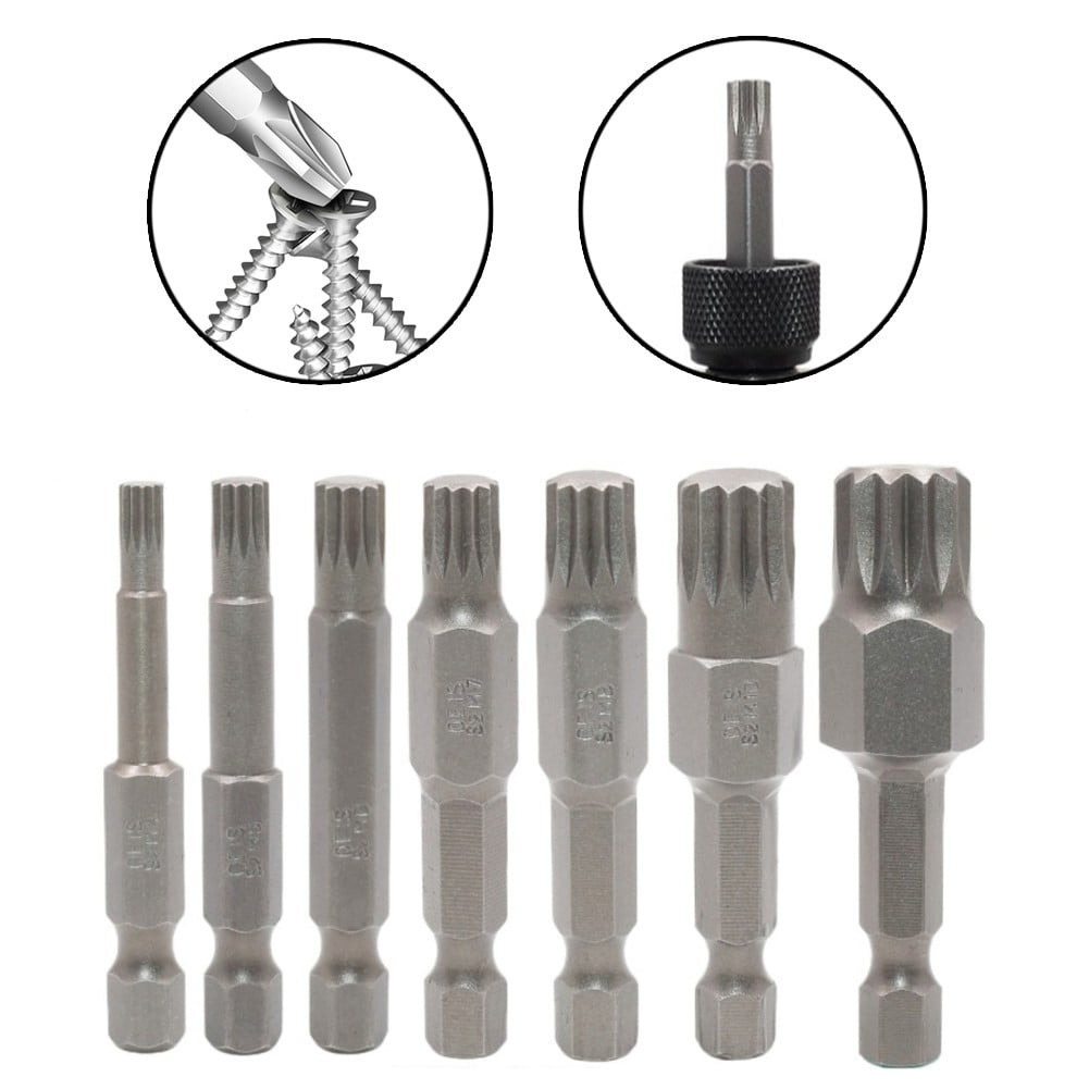 1Pc 50mm 12 Point Torx Screwdriver Bit 1/4\'\' Hex Shank