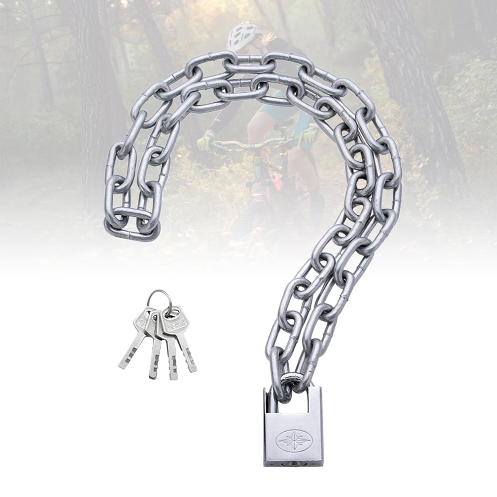 Greenadscape 1Pcs Waterproof Resistant Bike Lock Chain Lock for Mountain Bikes Silver 5mm x 2m