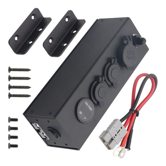 Sidaley Caja de alimentación multifunción de 12/24V, cargador de batería, interruptor, caja de alimentación multifunción Accesorios para vehículos recreativos