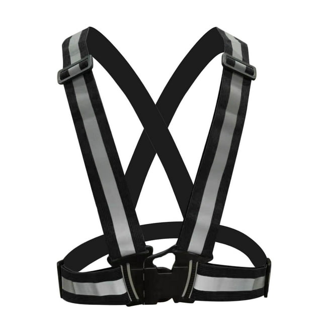 S SERENABLE Adjustable Security Visibility Reflective Vest Gear Black Type B Black