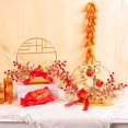 thumbnail image 1 of Meitianfacai Décorations de Fruits Rouges Joyeuses Année du Dragon Décorations Maison Ginkgo Creux, Rouge, 1 of 9