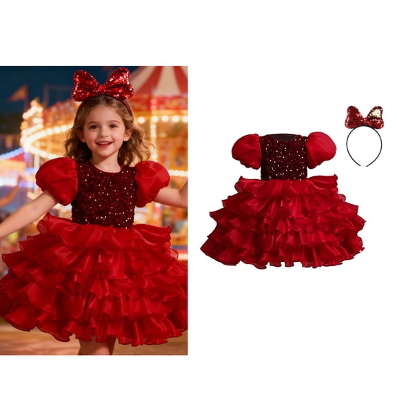 Girls Dance Sequin Dress Tutu Dance Dresses Dance 90s Outfit for Kids Street Dance Outerwear 6-7 Years