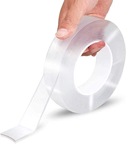 DOUBLE SIDED TAPE CLEAR STICKY TAPE DIY STRONG CRAFT ADHESIVE 12MM 25MM x 33M 