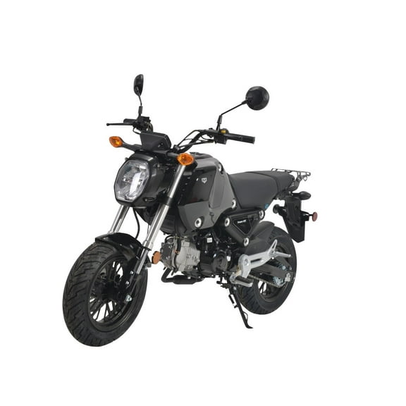 HHH 125cc Motorcycle Bike Vroom 125 Street Scooter 125cc Motorcycle Gas Bike, Scooter with Big Headlights (Black)