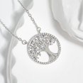 thumbnail image 1 of Zhuge Collar con colgante de árbol de la vida para hombres y mujeres, collar con árbol de la vida natural hueco con diamantes de agua (blanco), 1 of 4