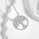 thumbnail image 1 of Zhuge Collar con colgante de árbol de la vida para hombres y mujeres, collar con árbol de la vida natural hueco con diamantes de agua (blanco), 1 of 4