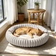 thumbnail image 4 of CSStudio Cozy Hooded Round Pet Bed, Soft Semi-Enclosed Cat Dog Bed, Double Sided Warm Calming Nest Bed for Small Medium Dogs & Cats, Anti- Winter Sleeping Cushion, 4 of 5