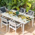 thumbnail image 2 of Bee Love Table Cloths for 4 Foot Rectangle Tables, Daisy Eucalyptus Leaves Rustic Gray Plaid Patio Waterproof Elastic Fitted Tablecloths, Washable Rectangular Table Cover for Camping, 2 of 8