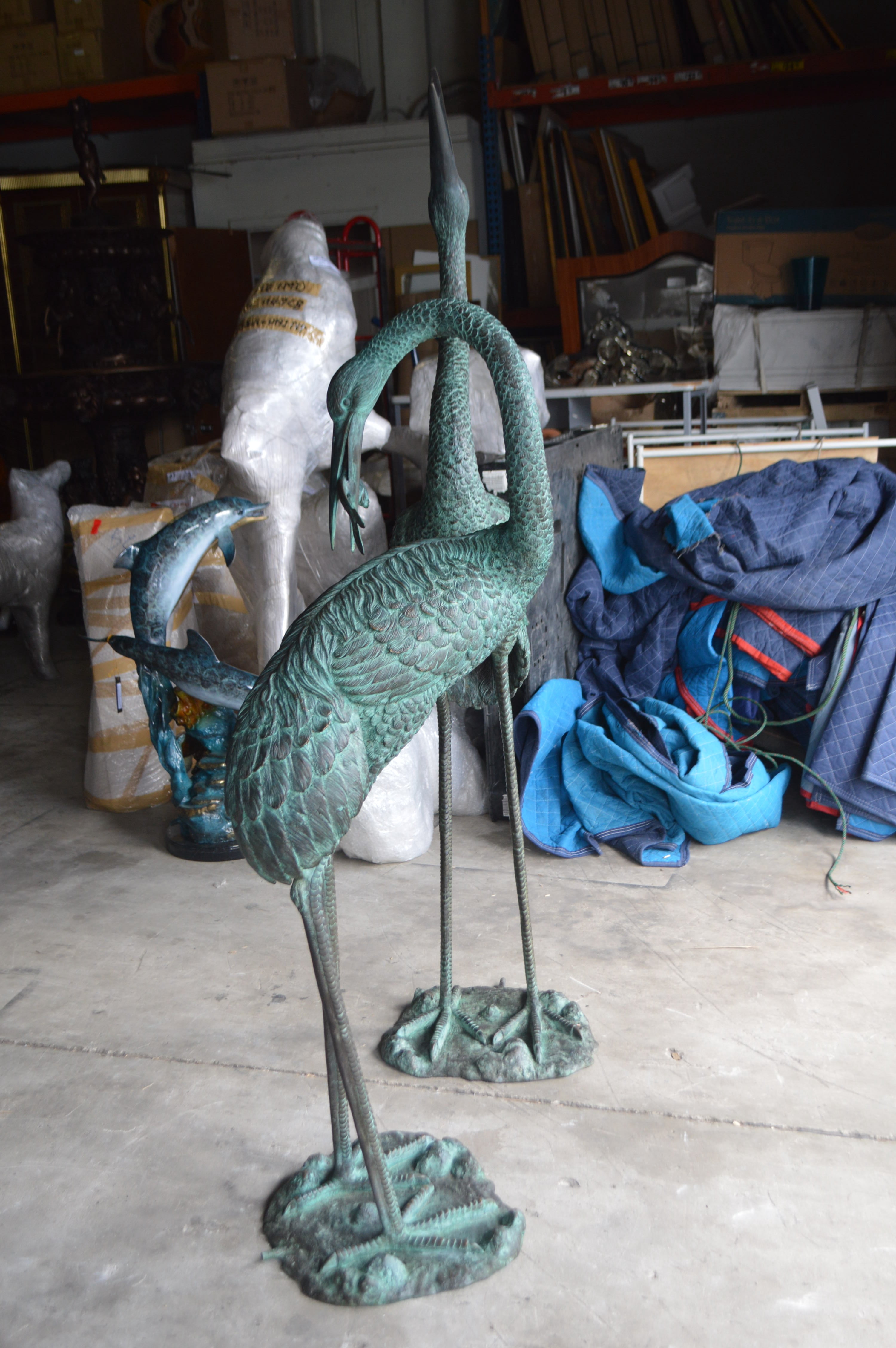 Nifao 52" Animals & Insects Crane Garden Statues, Weatherproof