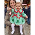 thumbnail image 4 of Cjfdfy Newborn Baby Girls Christmas Romper Gingham Long Sleeve Doll Collar Bubble Smocked Romper Dress Infant Cute My First Christmas Fall Winter Outfits 0-18M ﻿, 4 of 9