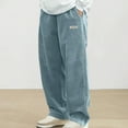 thumbnail image 2 of Lmnyox Men's Baggy Sweatpants Wide Leg Open Bottom Corduroy Joggers Casual Drawstring Waist Athletic Trousers, 2 of 2