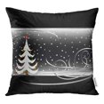 thumbnail image 1 of ECCOT Blue Abstract Black and White Christmas Tree for Please Visit My Gallery Brown Ball Pillow Case Pillow Cover 16x16 inch, 1 of 1