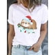 thumbnail image 4 of Camiseta de manga corta con estampado de corazón de amor de vino para mujer, ropa de Navidad, moda de Año Nuevo, Camisetas básicas, camisetas gráficas, 4 of 5