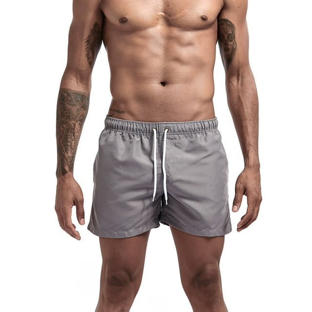 FhsagQ Mens Board Shorts 9 Inch Inseam 4th of July Men's Solid Color Part Beach Pants Straight Tube Loose Sports Shorts Mens Board Shorts Long 24 Inch 4th of July Grey XXL