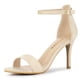 thumbnail image 1 of Sandalias De Tacón De Aguja Correa De Tobillo Gamuza Para Mujer Beige 37, 1 of 7