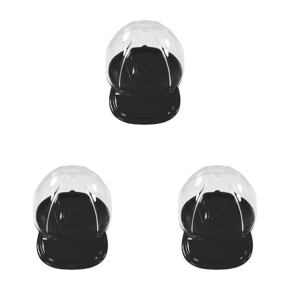 Baseball Cap Candy Boxes,Plastic Packaging Storage Boxes,Party Favor Treat Boxes for Cookie Gifts Craft,Creative Small Plastic Goodie Boxes for Birthday,Wedding,Holiday Events,Party (Black 3 PCS)