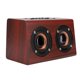 thumbnail image 3 of W7 Altavoz inalámbrico portátil de madera con Bluetooth de 3,5 mm, altavoz dual con graves de choque para computadora (grano de madera rojo vino), 3 of 8