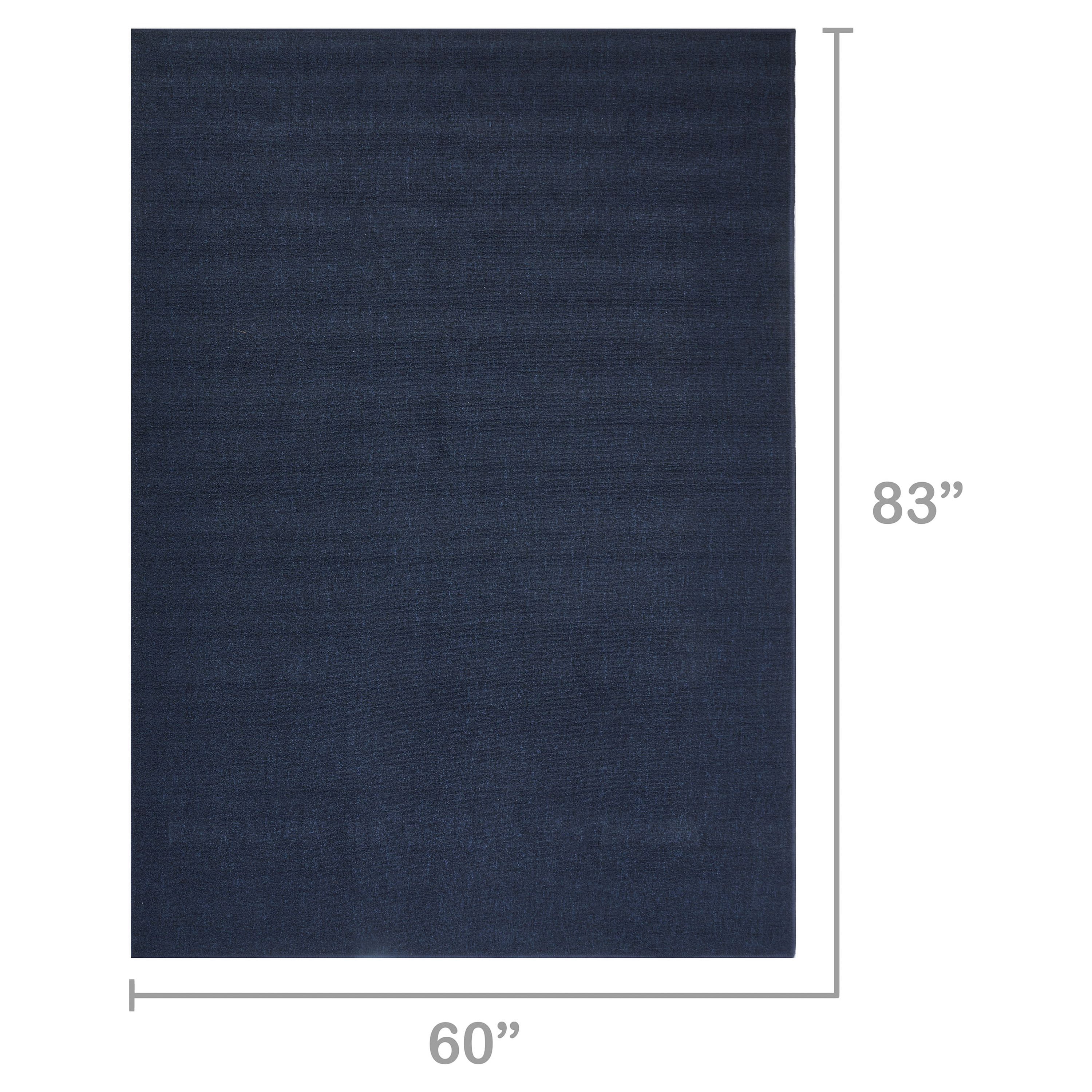 Mainstays Titan Solid Living Room Area Rug, Navy, 5' x 7'