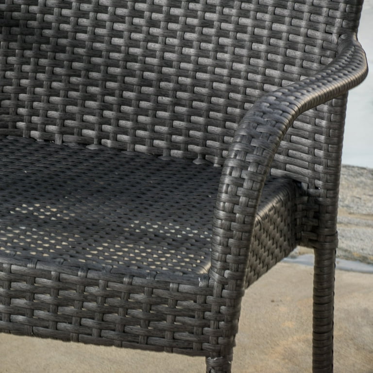 Thomas 5 Piece Outdoor Wicker Square Dining Set Grey Walmart
