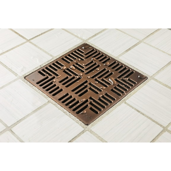 Ebbe Unique Square Shower Drain Grate Navajo - Stainless Steel - Oil Rubbed Bronze