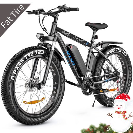 VIVI 26" 4.0 Fat Tire Electric Bike for Adults, 500W Adults E Bike, 48V 12.5Ah Removable Li-Ion Battery, Professional 7-Speed, Electric Mountain Bicycle Beach Bike Snow Bike Ebike for Men