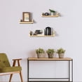 thumbnail image 2 of NEX Floating Shelves Wall Shelves Metal Brackets Wall Mounted Rustic Wood Shelves Set of 3 Pale Yellow (NX-HK89-32), 2 of 7
