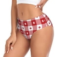 thumbnail image 2 of Balery Red Plaid Daisy Ropa Interior de Algodón para Mujer con Dibujo – Braguitas Cómodas y Elásticas, Estilo Clásico-4X-Large, 2 of 6