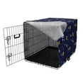thumbnail image 3 of Floral Dog Crate Cover, Repetitive Style Illustration of Dark Tone Blooming Elements Botanical Buds, Easy to Use Pet Kennel Cover Small Dogs Puppies Kittens, 7 Sizes, Indigo and Mustard, by Ambesonne, 3 of 6