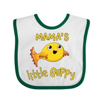 Inktastic Mama's Little Guppy Cute Yellow Fish Boys or Girls Baby Bib