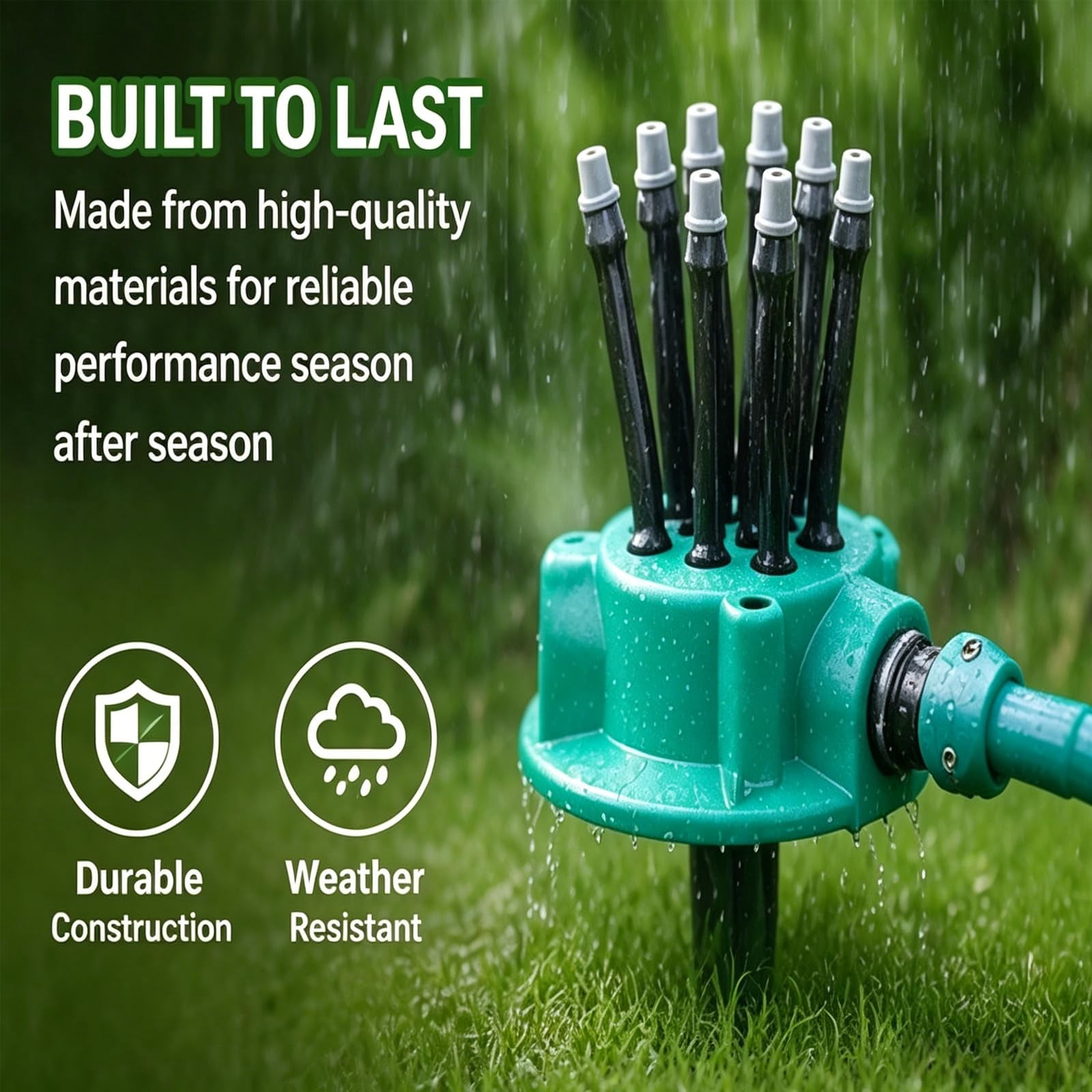 360° Coverage Precision Garden Irrigation Sprinkler with Heavy-Duty Spike Base, Automatic Rotating Lawn Sprinkler, for Yard, Lawn Sprinkler