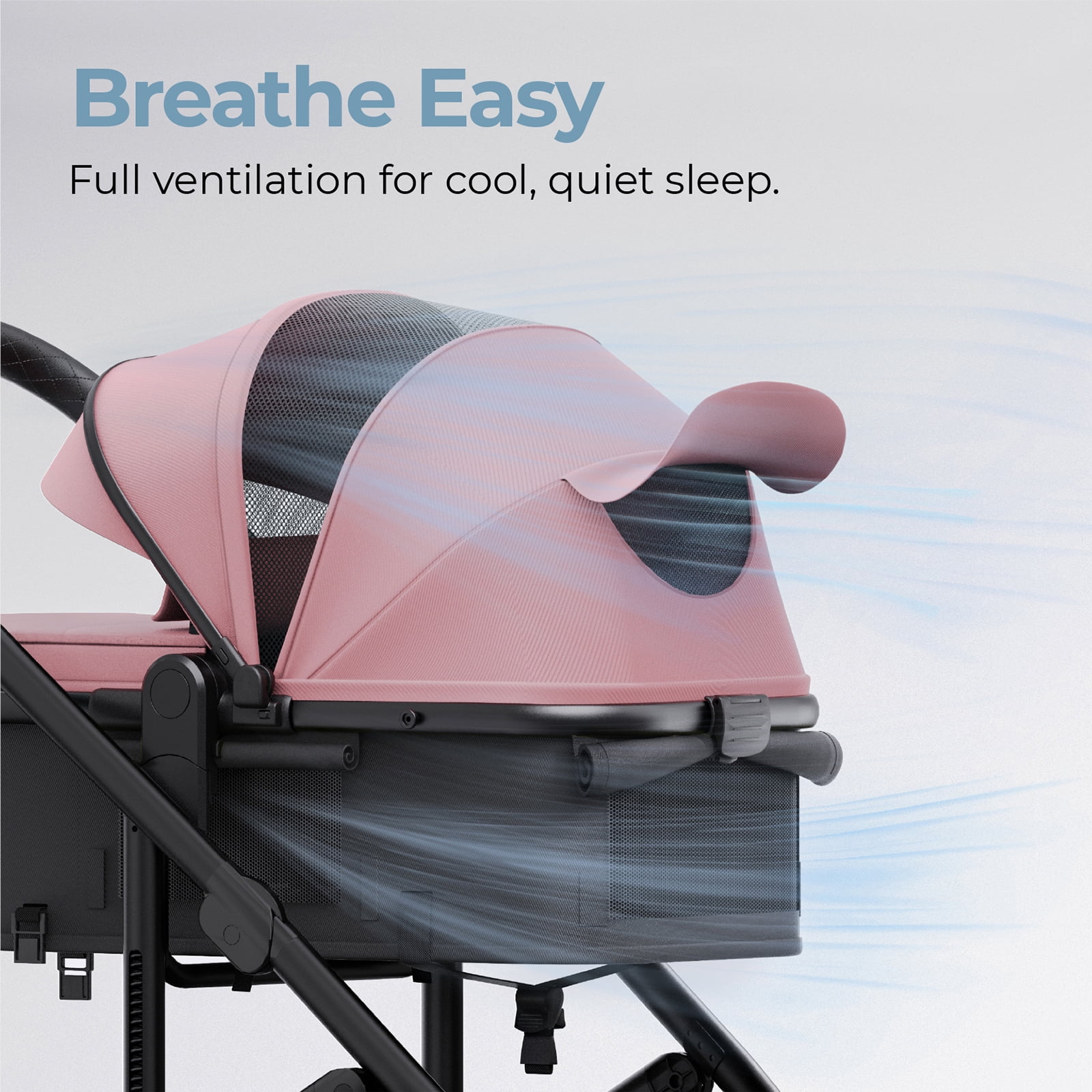 newyoo Baby Stroller, Nestro 516M, Infant Strollers, Convertible/Reversible Seat & Cup Holder, Coches para Bebes, 2 in 1 Rear-Facing Pram from Newborn to Toddler, Pink