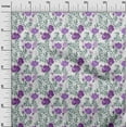 thumbnail image 2 of oneOone Viscose Chiffon Purple Fabric Flower & Leaves Watercolor Quilting Supplies Print Sewing Fabric By The Yard 42 Inch Wide, 2 of 4
