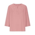 thumbnail image 4 of MAIHAN Cotton V Neck T Shirts Women Casual Summer Boho Tops Solid Color Flowy Tops Loose Fit Cute Basic Spring Fashion Outfits 2026, 4 of 6