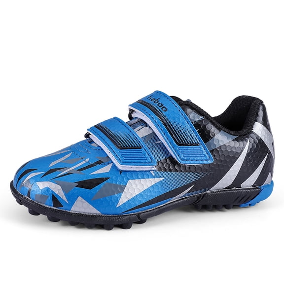 Soccer Cleats Kids Outdoor Football Turf Atheletic Shoes Toddlers Boys Girls Black/Blue