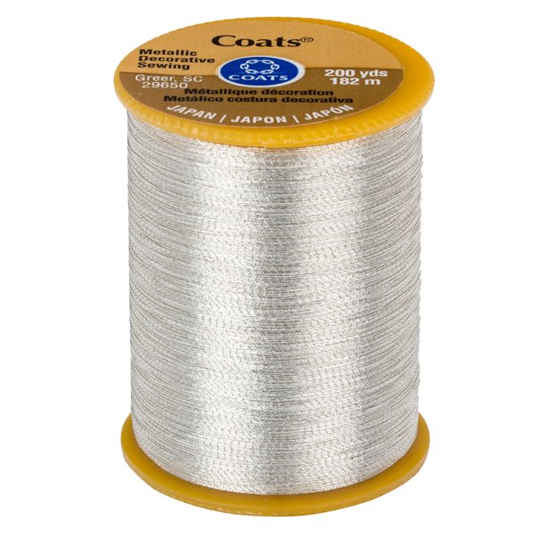 Coats & Clark Metallic Silver Embroidery Thread, 200 Yd.