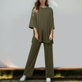 thumbnail image 2 of Sexy Pajama Set for Women – Short Sleeve Loungewear Pajamas Women 2 Piece Casual Short Sleeve Pullover Top And Wide Leg Pants Casual Suit Sportswear, 2 of 5
