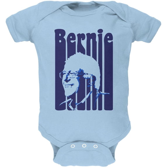 Election 2020 Retro 70s Color Bars Bernie Sanders Soft Baby One Piece Light Blue 0-3 M